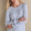 Everyday Styles | long sleeve-Soft Surroundings Evie Space-Dye Top Blue Heather