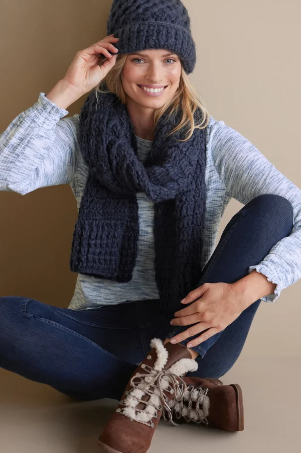 Everyday Styles | long sleeve-Soft Surroundings Evie Space-Dye Top Blue Heather