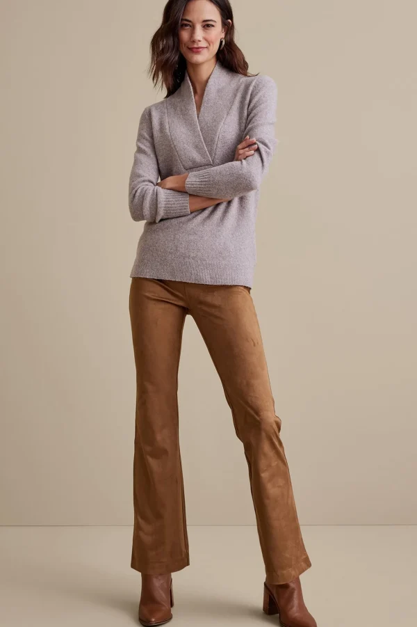 full length | bootcut-Soft Surroundings Faux Suede Bootcut Pants Black