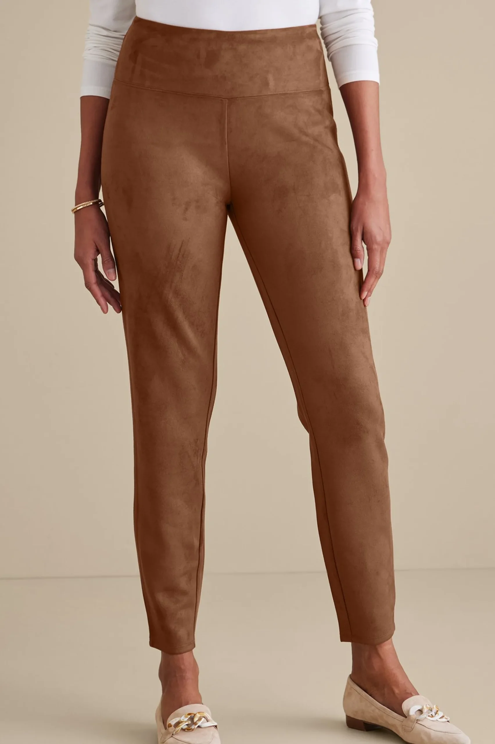 faux_suede_pullon_legging_1.webp Everyday Styles | Leggings-Soft Surroundings Faux Suede Pull-On Leggings Black