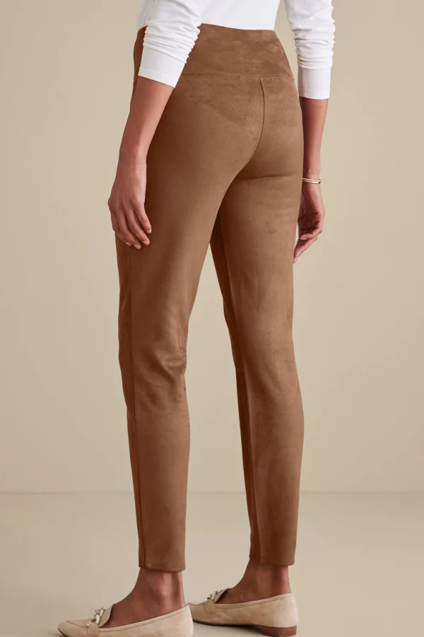 Everyday Styles | Leggings-Soft Surroundings Faux Suede Pull-On Leggings Black