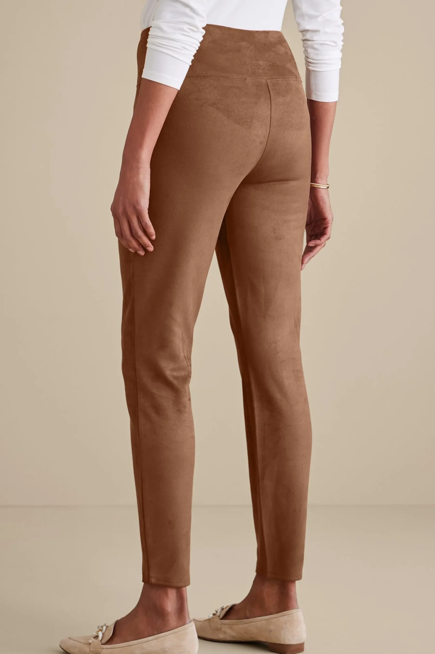 faux_suede_pullon_legging_2.webp Everyday Styles | Leggings-Soft Surroundings Faux Suede Pull-On Leggings Black