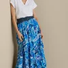 Feminine Flourish | Vacation Shop-Soft Surroundings Feyre Maxi Skirt Island Sun Paisley Blue