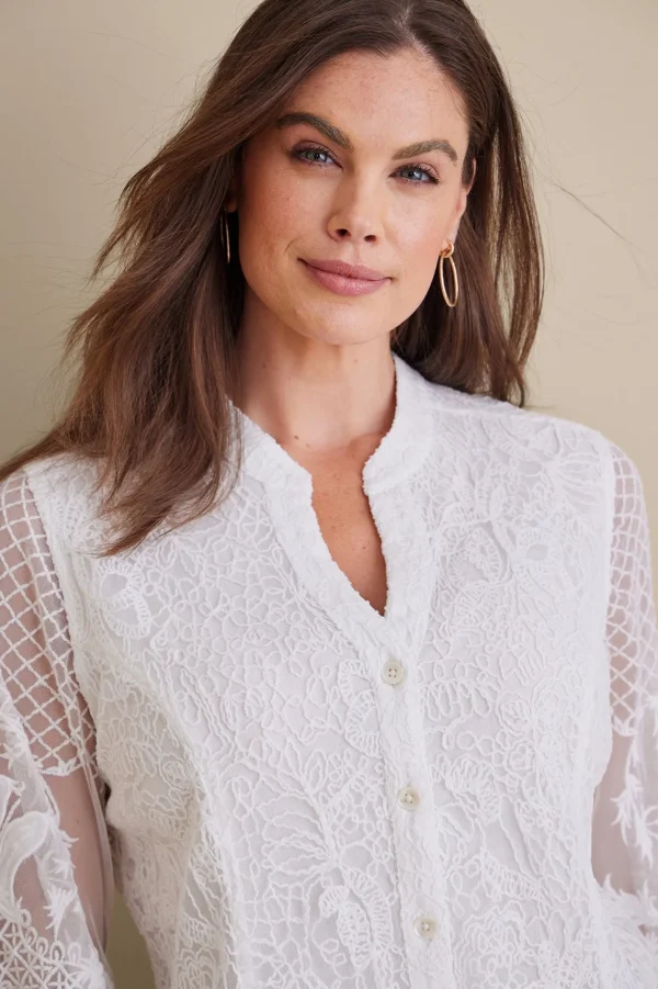 Feminine Flourish | Global Artistry-Soft Surroundings Fiori Top Ivory Pearl