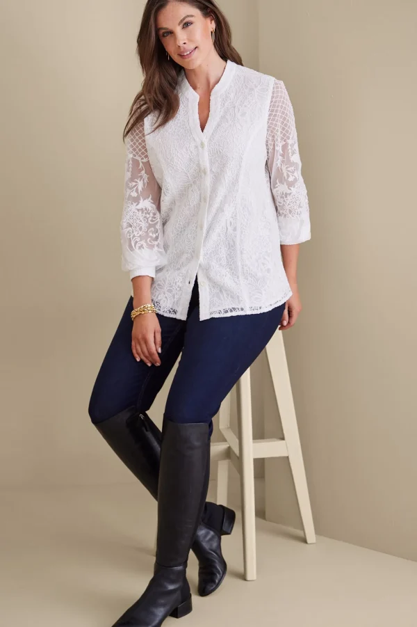 Feminine Flourish | Global Artistry-Soft Surroundings Fiori Top Ivory Pearl