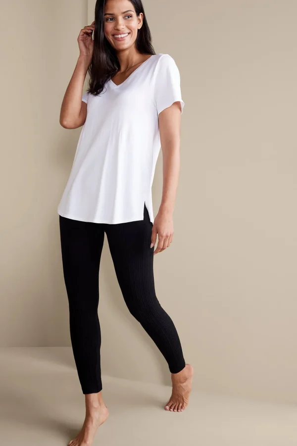 Leggings | full length-Soft Surroundings Fleece Lined Leggings Light Charcoal
