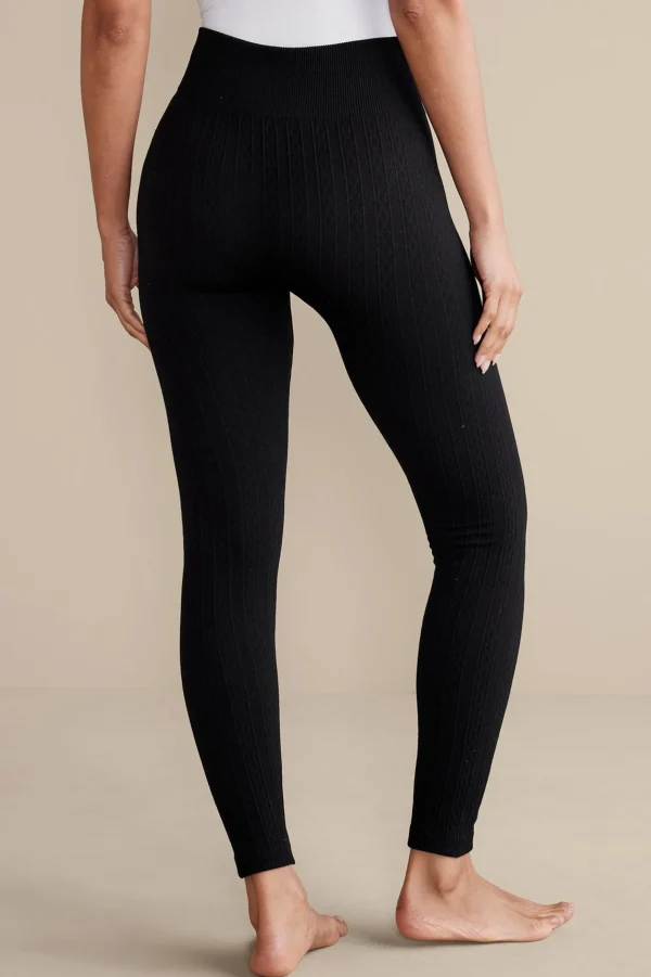 Leggings | full length-Soft Surroundings Fleece Lined Leggings Light Charcoal