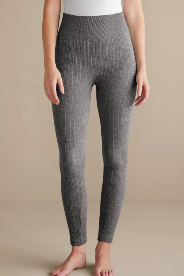Leggings | full length-Soft Surroundings Fleece Lined Leggings Light Charcoal