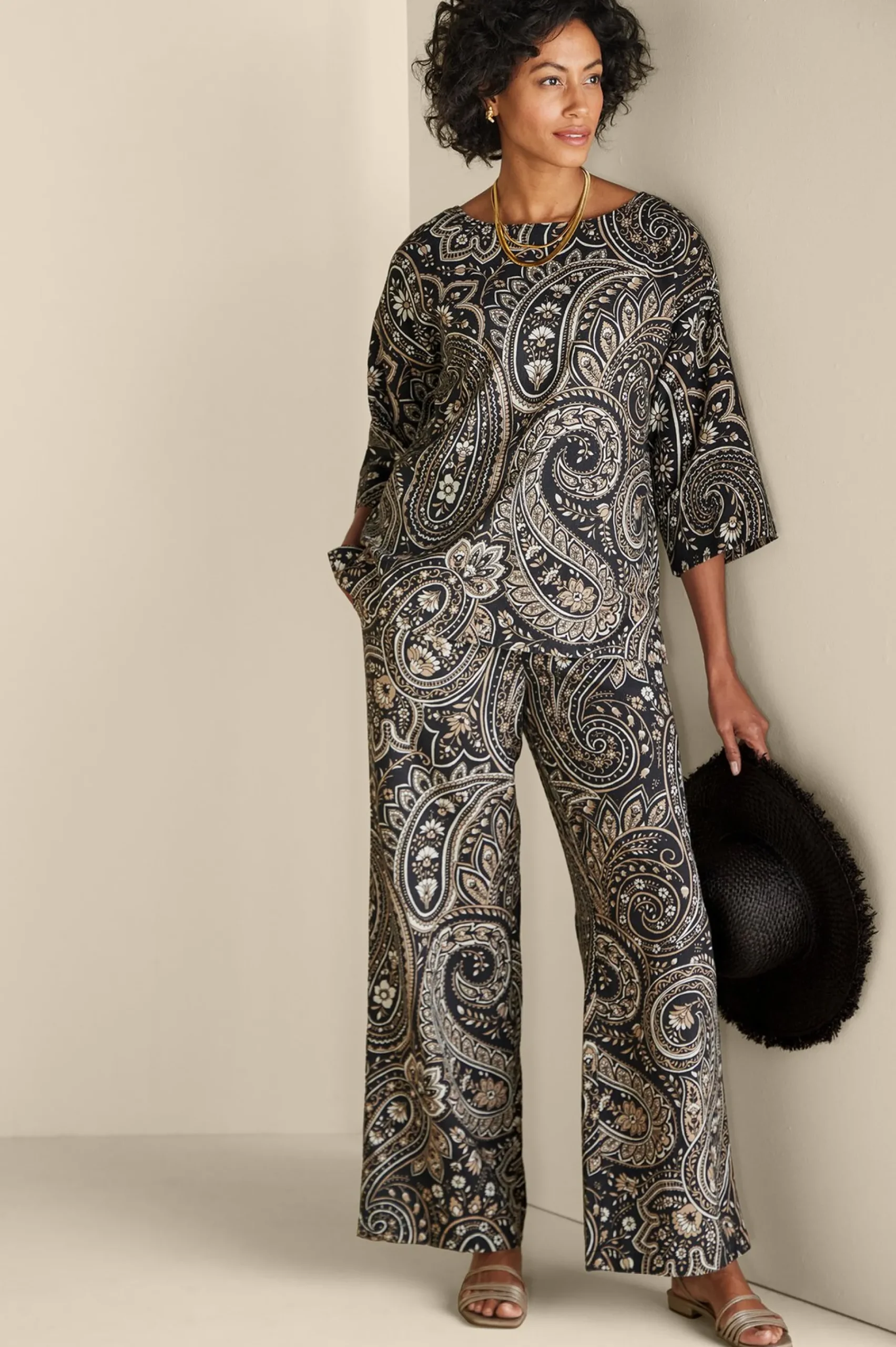 fleur_top_4.webp Vacation Shop | three quarter length-Soft Surroundings Fleur Top Global Paisley