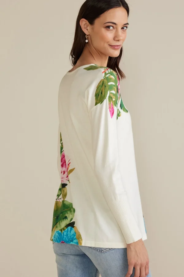 Sweaters & Cardigans | sweaters-Soft Surroundings Garden Bloom Sweater Ecru