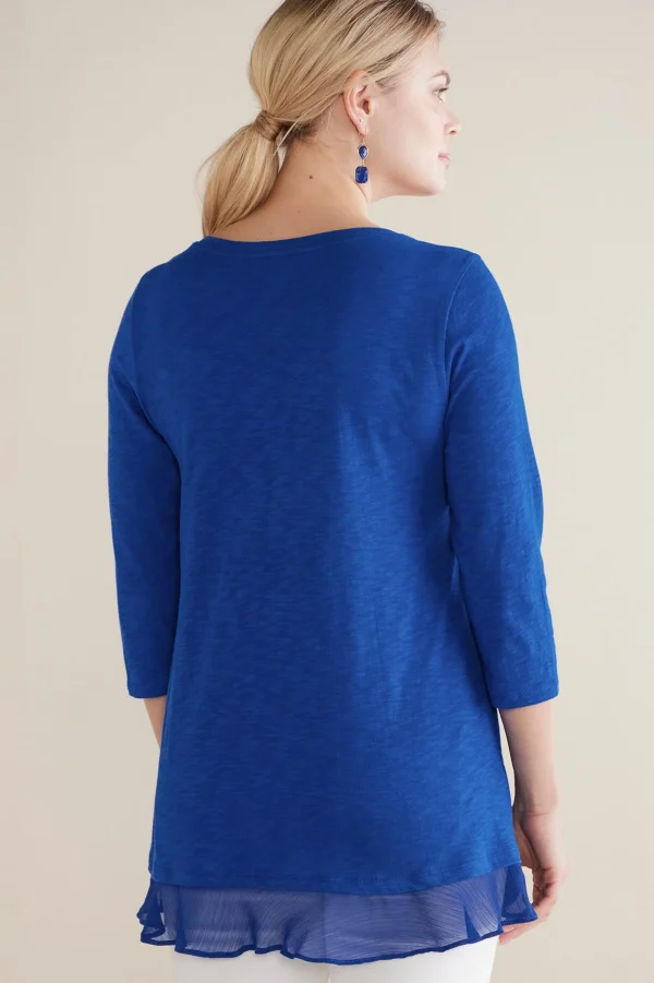 Feminine Flourish | three quarter length-Soft Surroundings Grace Top Rosey Red