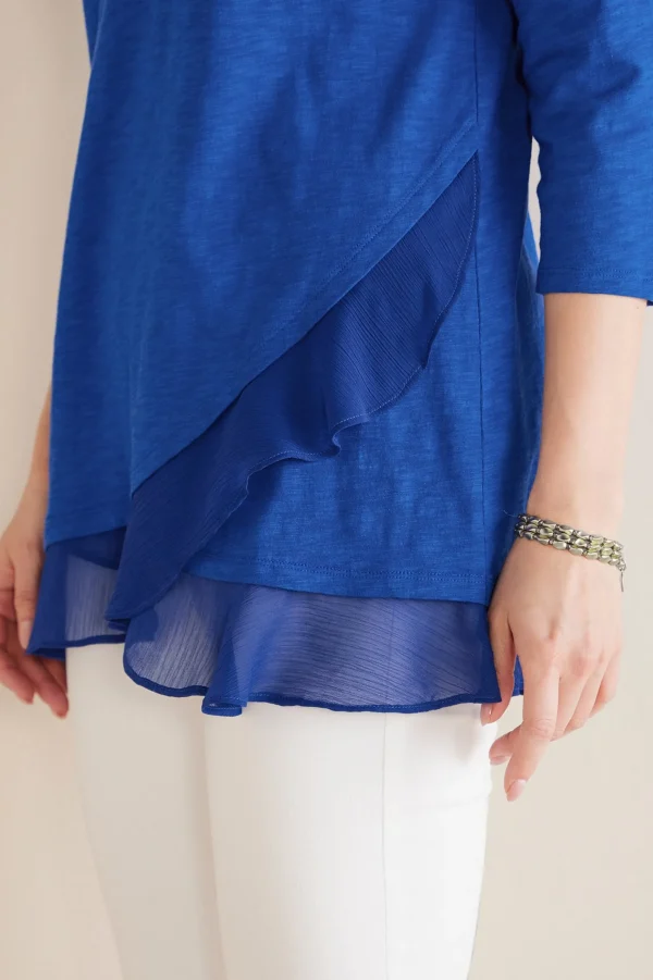 Feminine Flourish | three quarter length-Soft Surroundings Grace Top Rosey Red