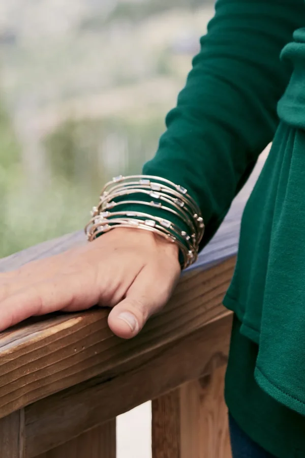 Bracelets | bracelets-Soft Surroundings Gretta Gem Cuff Gold