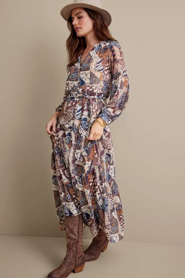 Feminine Flourish | between season-Soft Surroundings Hailey Dress Multi Patchwork