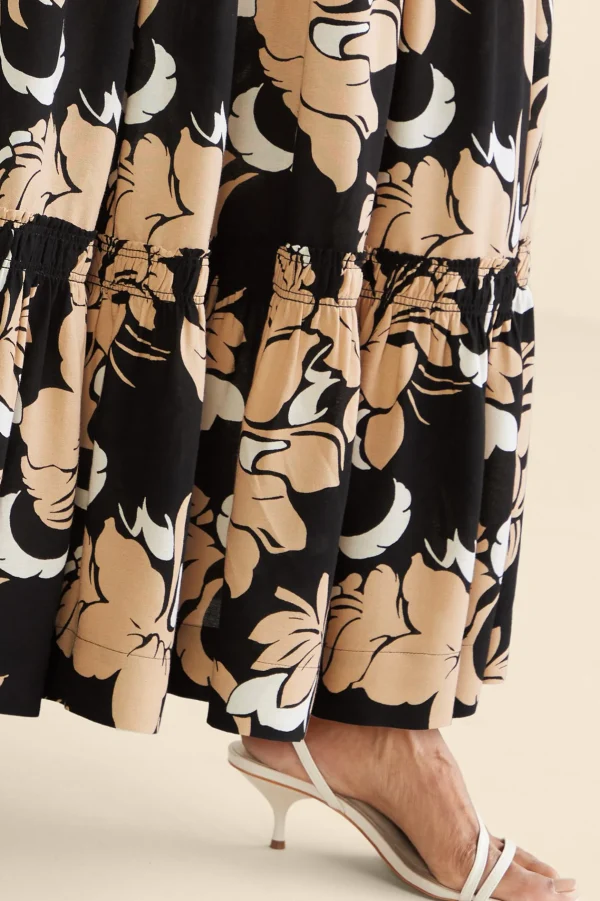Vacation Shop | Skirts-Soft Surroundings Halona Maxi Skirt Menara Bloom Neutral