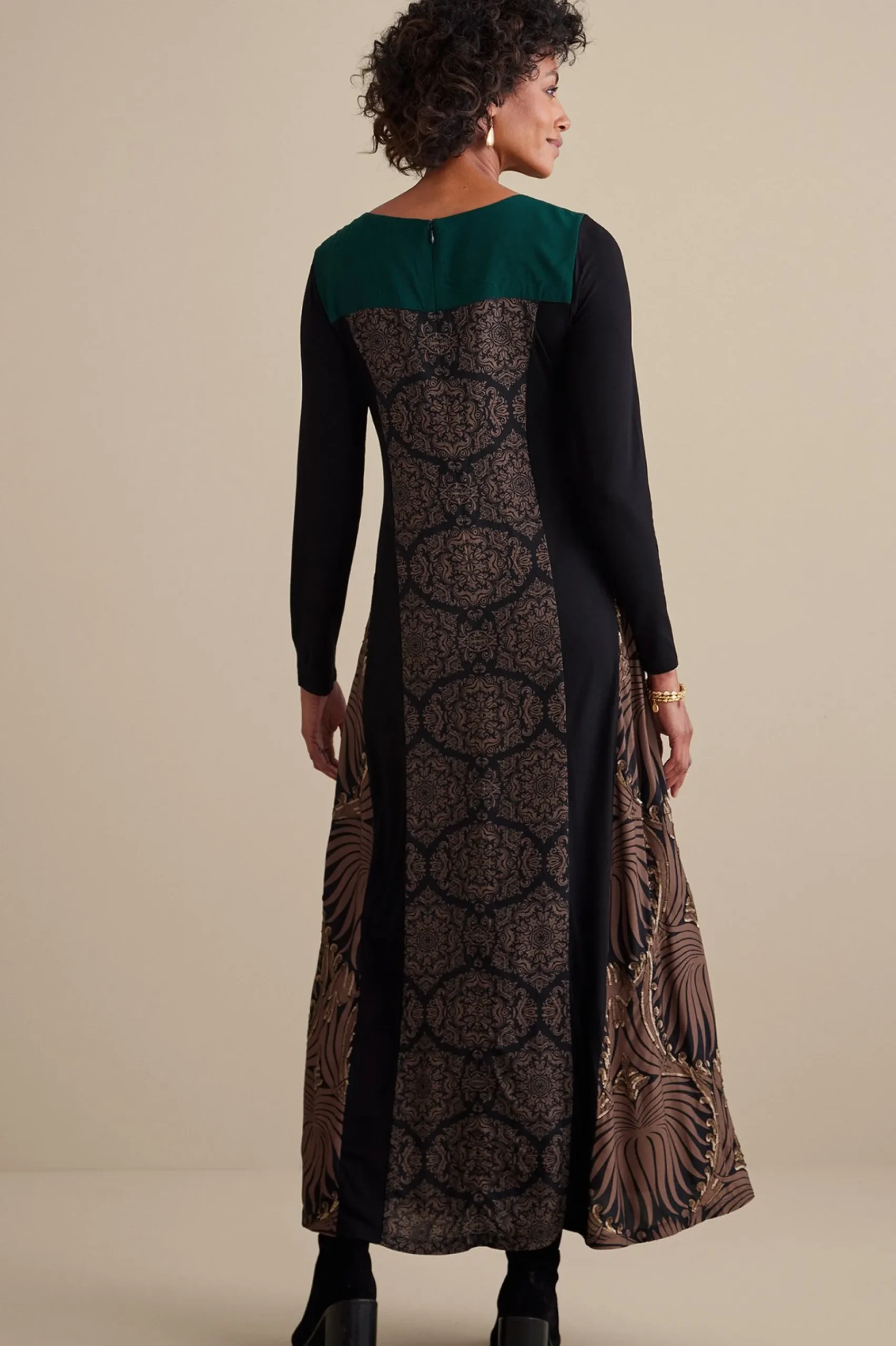 icon_sultana_dress_2.webp Global Artistry | forever favorites-Soft Surroundings Icon Sultana Dress Tribal/Floral Multi