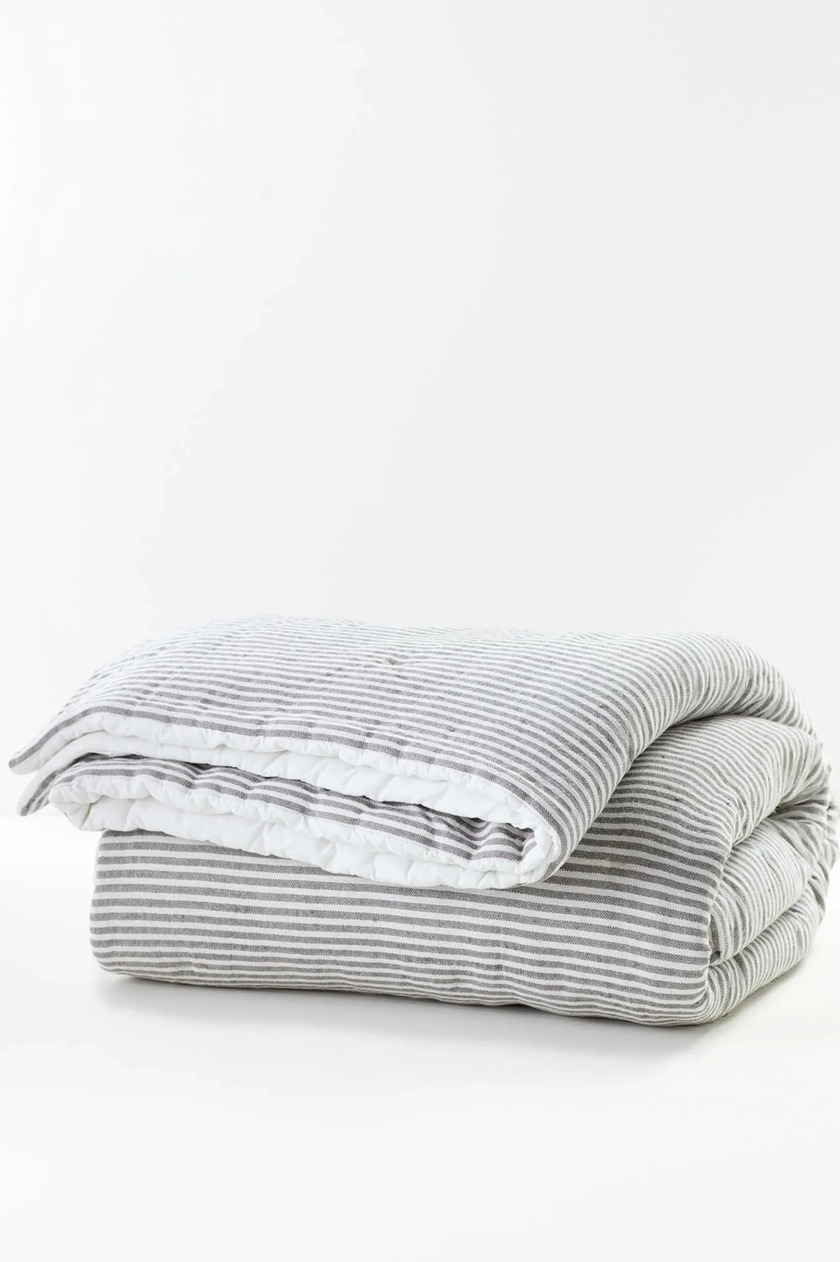 isabelline_stripe_comfort_1.webp comforters | quilts, coverlets & duvet covers-Soft Surroundings Isabelline Stripe Comforter Grey