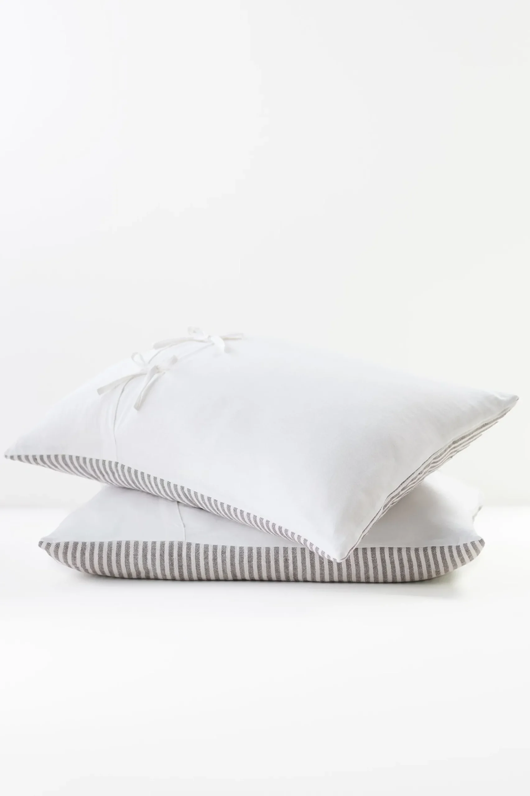isabelline_stripe_sham_1.webp pillowcases & shams-Soft Surroundings Isabelline Stripe Sham Grey