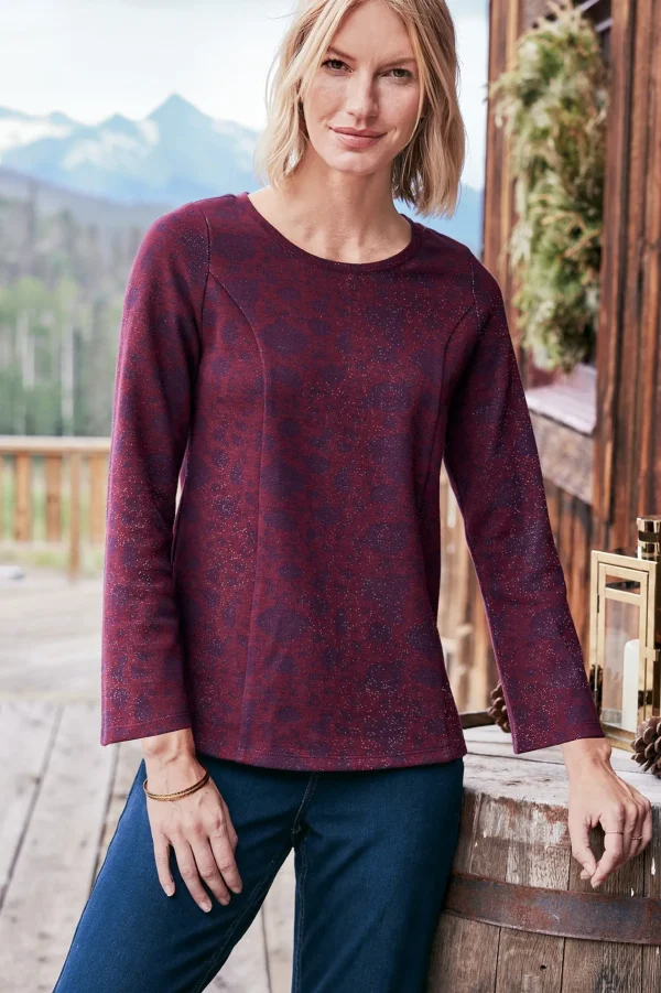 Feminine Flourish | long sleeve-Soft Surroundings Jeri Jacquard Top Multi Floral