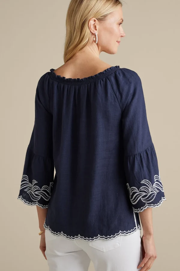Feminine Flourish | Into The Blues-Soft Surroundings Josey Top Navy