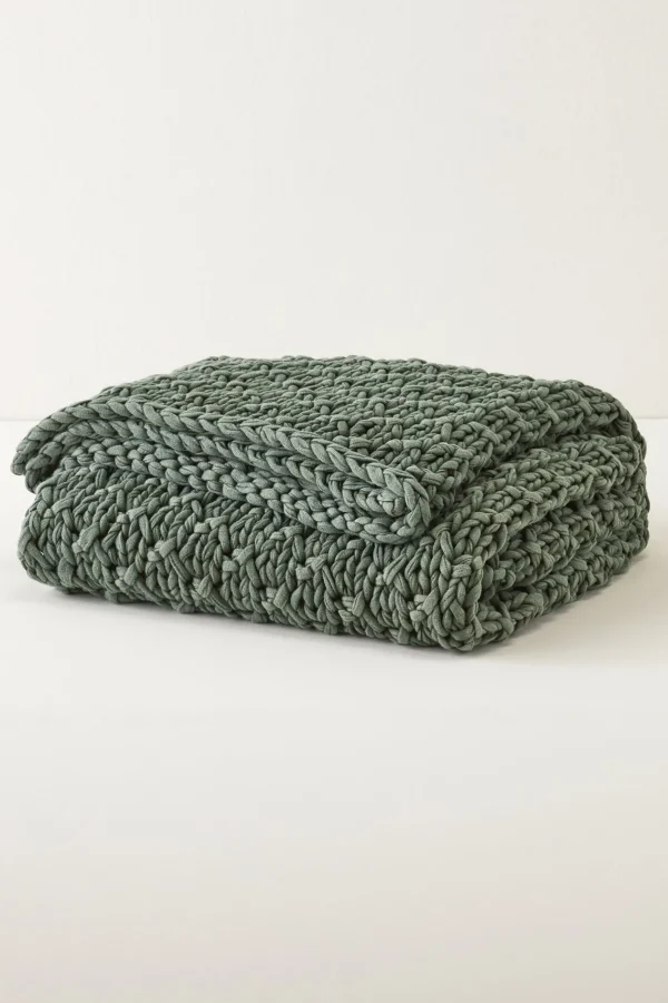 Throws | blankets & throws-Soft Surroundings Kali Knit Throw Indigo