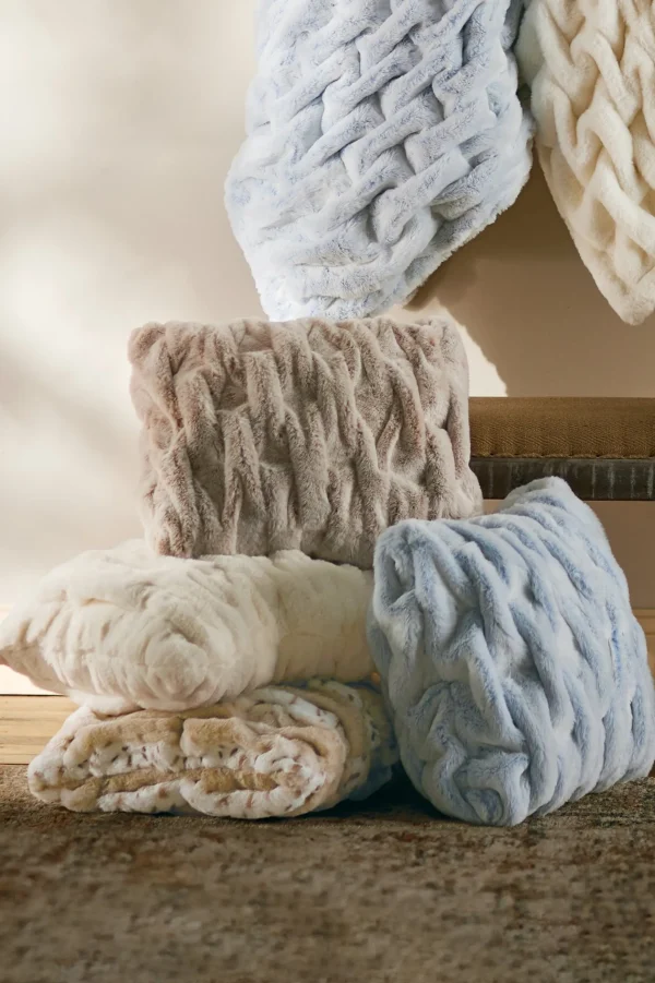Bedding Essentials | pillows-Soft Surroundings La Parisienne Faux Fur Pillow Snow Leopard