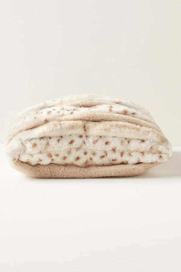 Bedding Essentials | pillows-Soft Surroundings La Parisienne Faux Fur Pillow Snow Leopard