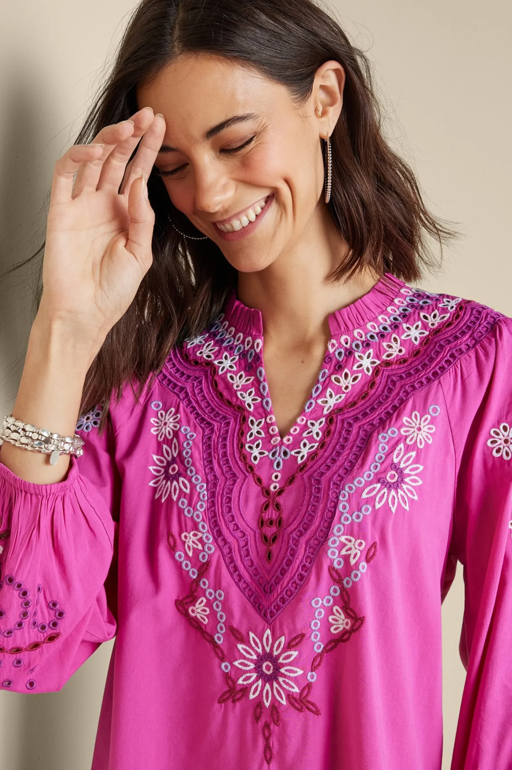 laney_voile_blouse_4.webp Feminine Flourish | Vacation Shop-Soft Surroundings Laney Voile Blouse Rose Violet