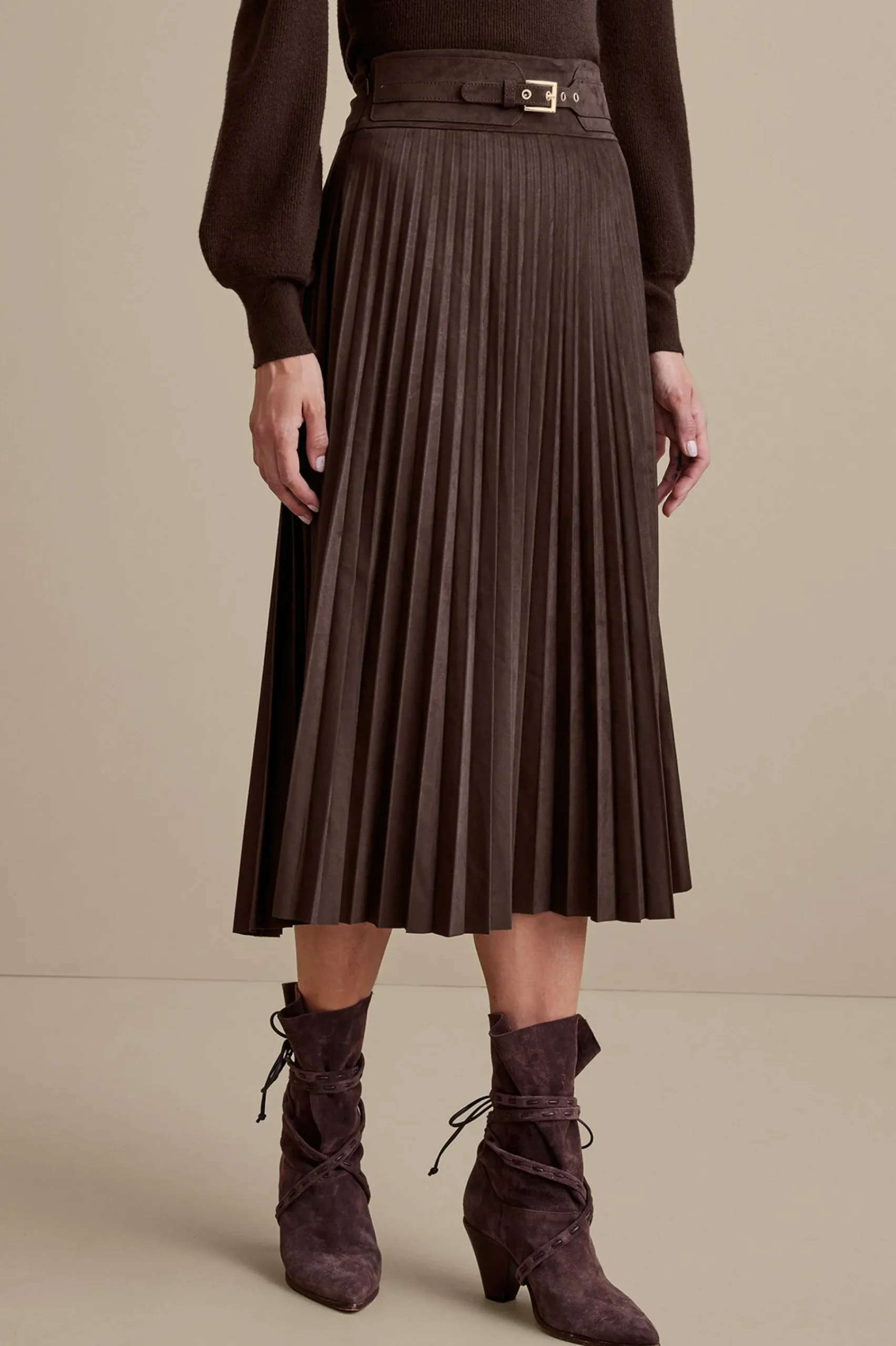 lavina_faux_suede_skirt_1.webp Skirts-Soft Surroundings Lavina Faux Suede Skirt Dark Brown
