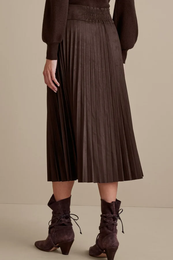 Skirts-Soft Surroundings Lavina Faux Suede Skirt Dark Brown