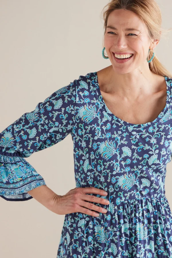 Feminine Flourish | forever favorites-Soft Surroundings Lily Midi Dress Maroon Sketched Botanicals