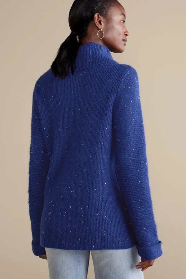Into The Blues | Sweaters & Cardigans-Soft Surroundings Linley Sequin Sweater Sapphire