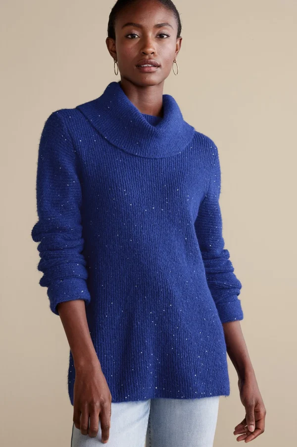 Into The Blues | Sweaters & Cardigans-Soft Surroundings Linley Sequin Sweater Sapphire