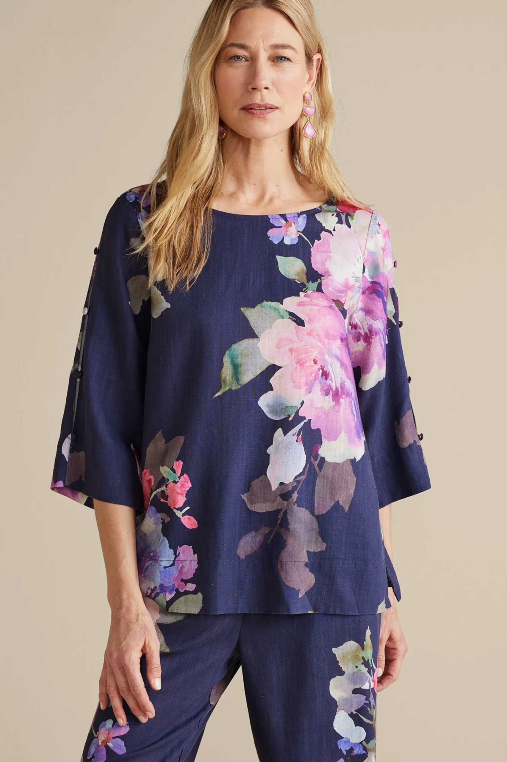 lizette_top_0.webp Into The Blues | Vacation Shop-Soft Surroundings Lizette Top Marseille Floral Exploded