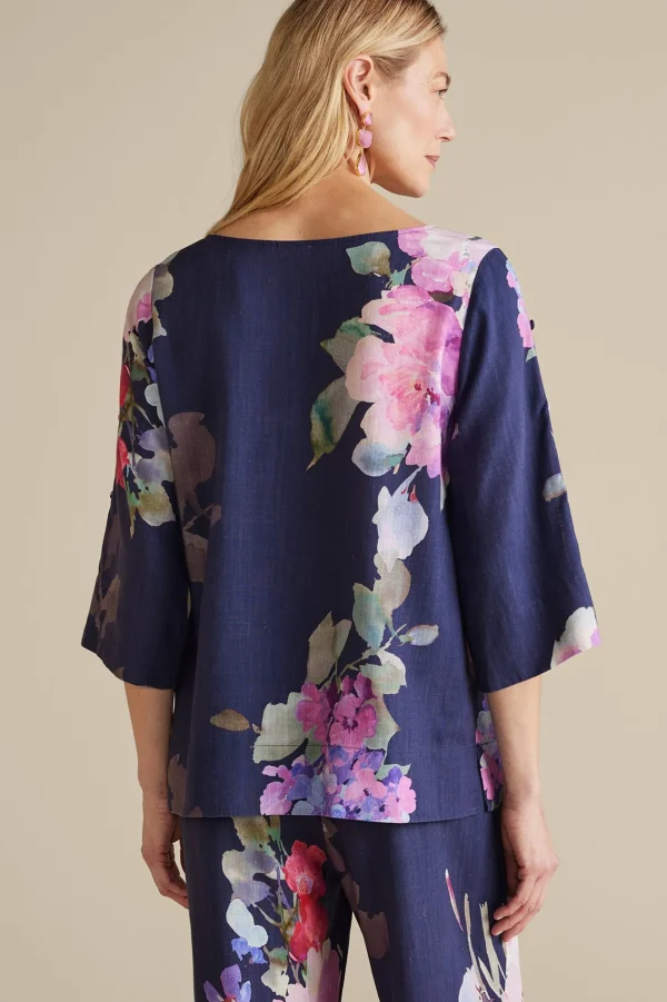 Into The Blues | Vacation Shop-Soft Surroundings Lizette Top Marseille Floral Exploded