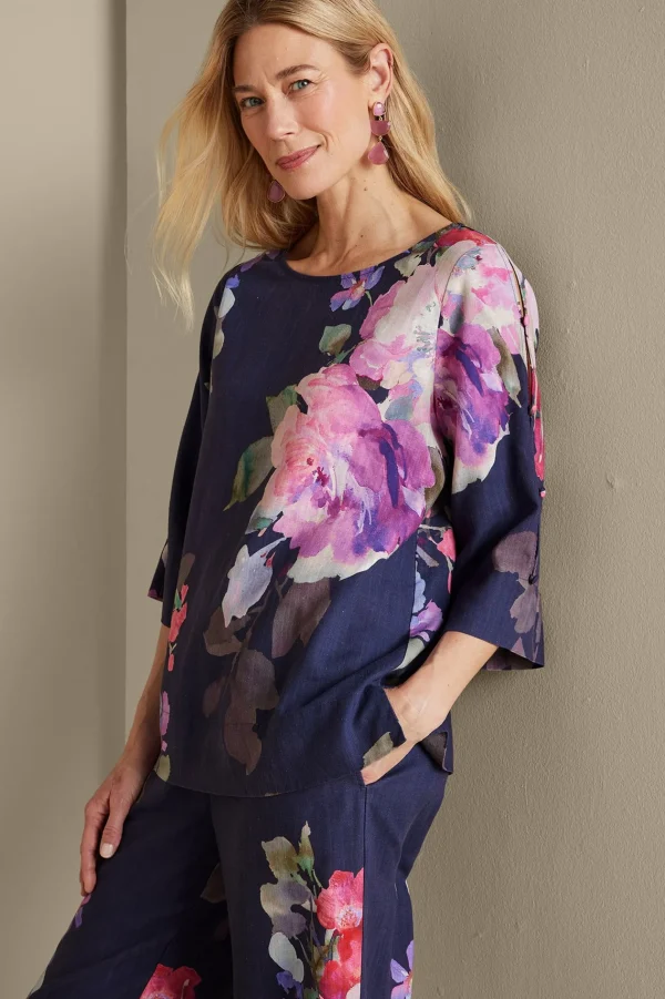 Into The Blues | Vacation Shop-Soft Surroundings Lizette Top Marseille Floral Exploded