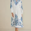 patterned | mid-length-Soft Surroundings Louise Midi Dress Perissa Scarf