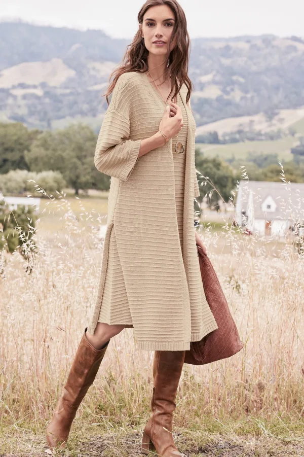 Sweaters & Cardigans | elbow length-Soft Surroundings Lucera Cardigan Sand Dune