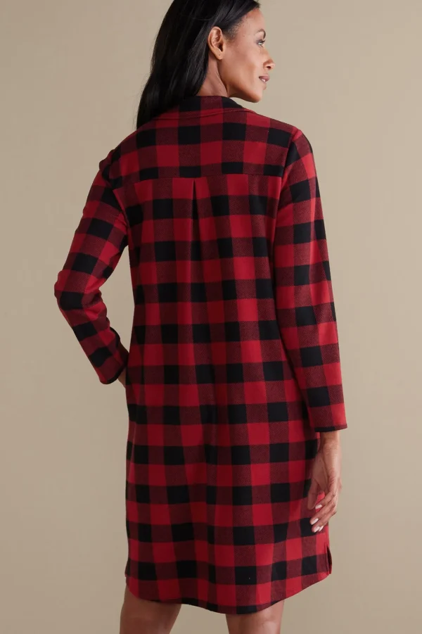 Sleepwear & Lounge-Soft Surroundings Mad About Plaid Sleep Dress Red Plaid