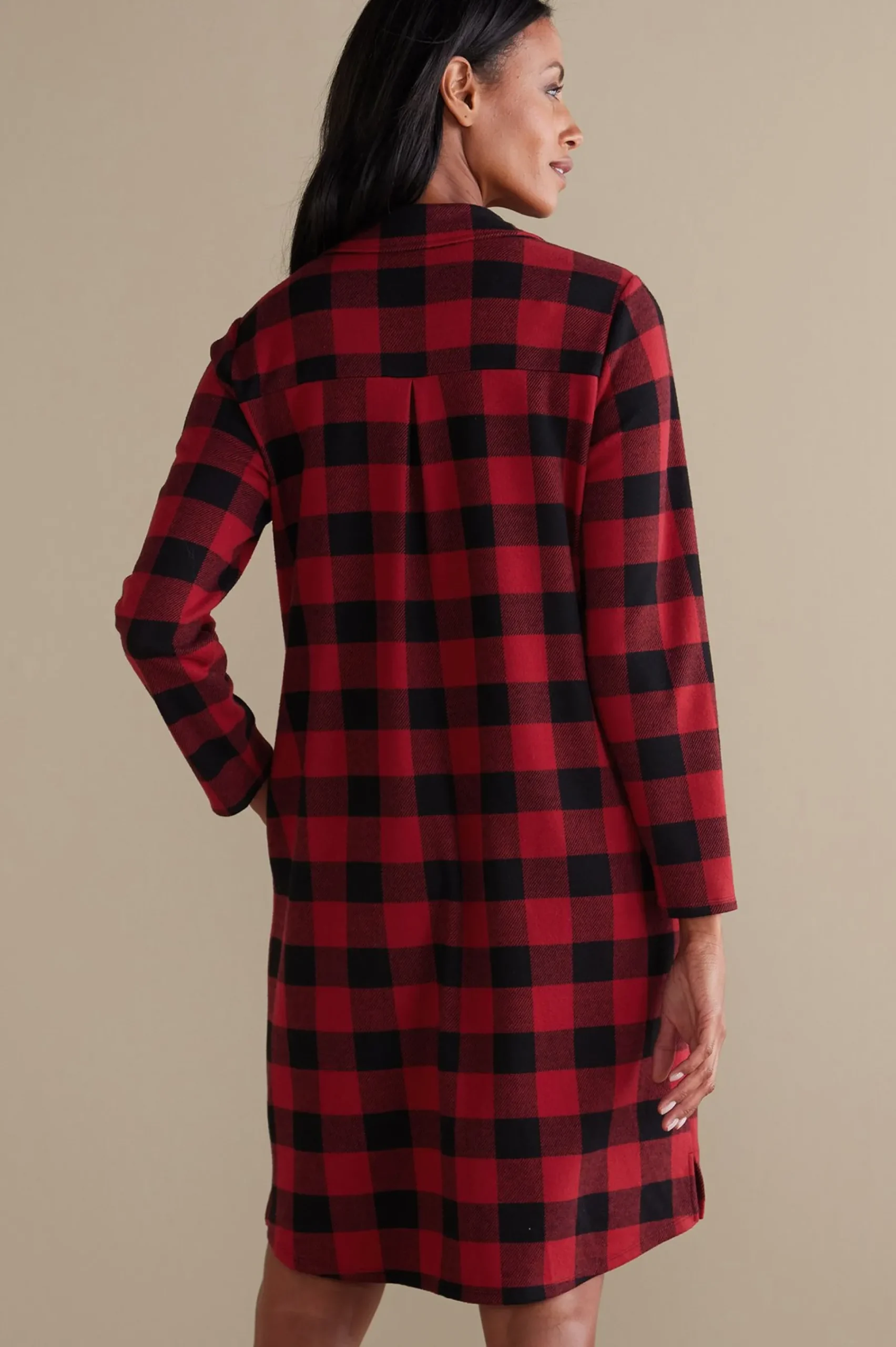 mad_about_plaid_sleep_dre_2.webp Sleepwear & Lounge-Soft Surroundings Mad About Plaid Sleep Dress Red Plaid