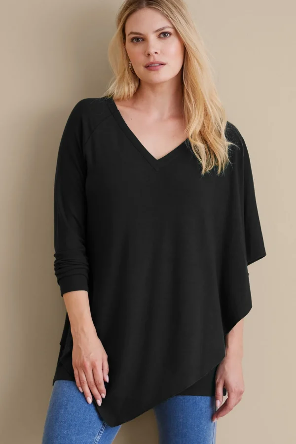 Everyday Styles | long sleeve-Soft Surroundings Madeline Tunic Sangria Red