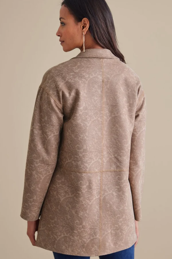 Jackets & Coats-Soft Surroundings Malika Faux Suede Jacket Driftwood Paisley