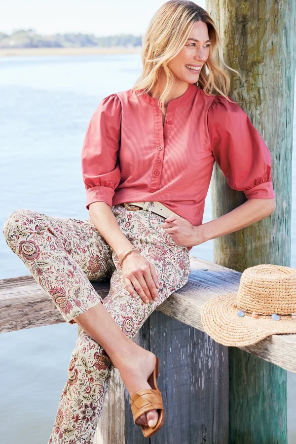 Feminine Flourish | Vacation Shop-Soft Surroundings Manisha Straight Leg Jeans Desert Jacobean