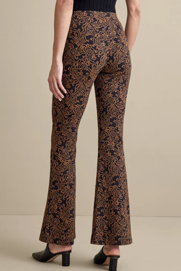 full length-Soft Surroundings Mara Jacquard Pants Black/Brown