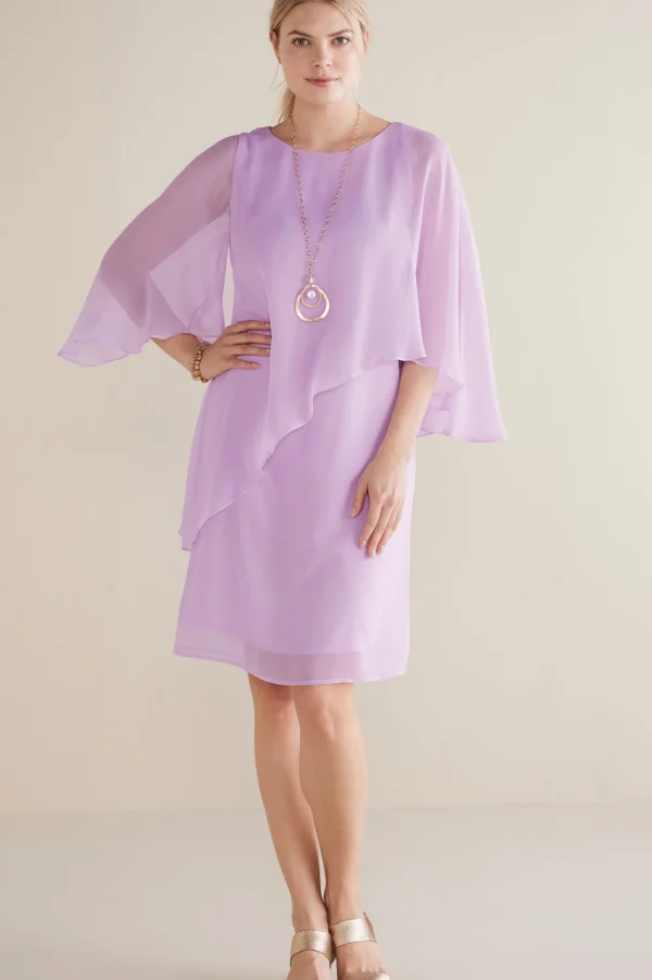 solids | short-Soft Surroundings Mariah Silk Dress Aquatic Blue