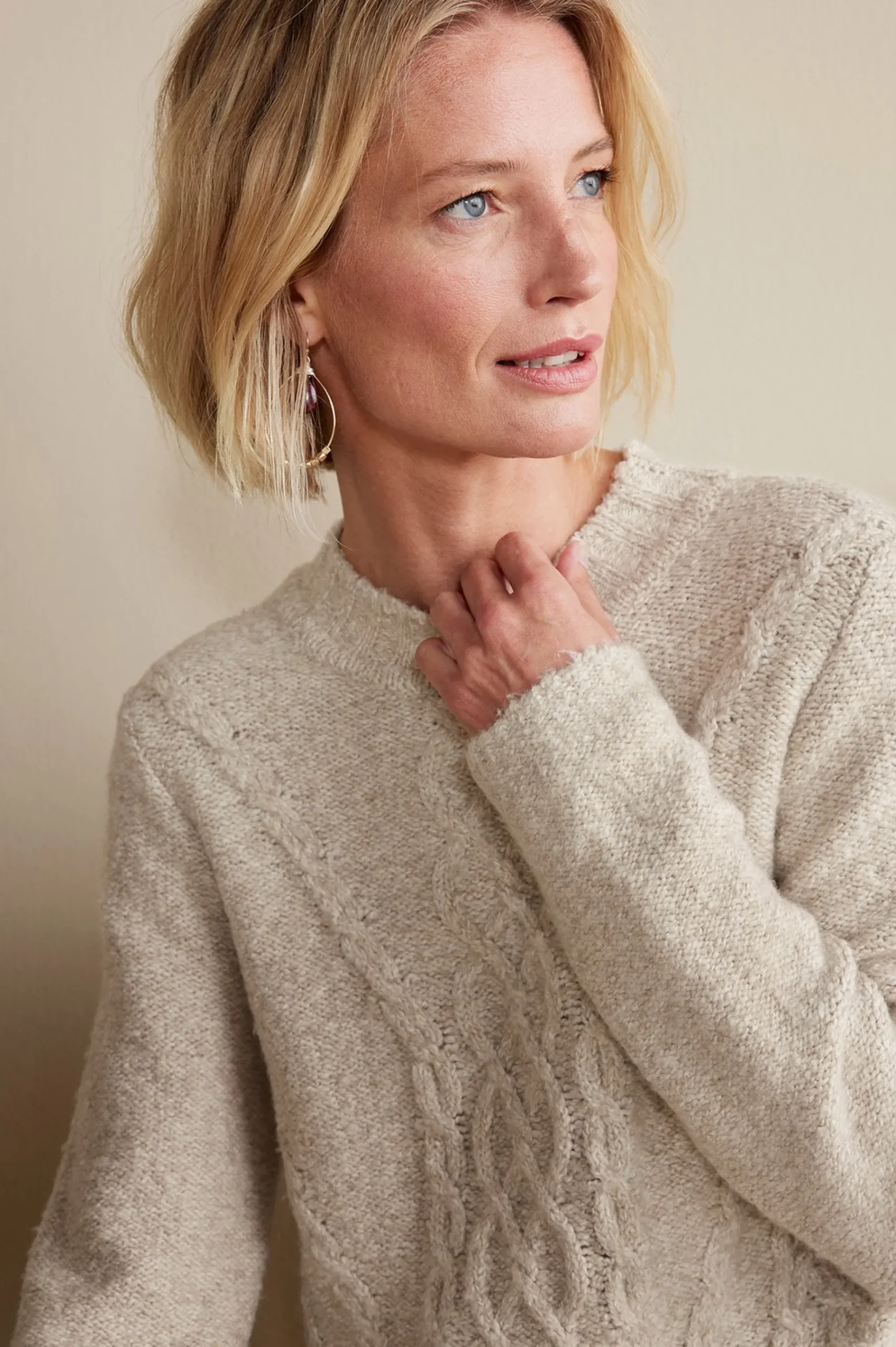 marianna_cable_sweater_4.webp Sweaters & Cardigans | long sleeve-Soft Surroundings Marianna Cable Sweater Heather Taupe