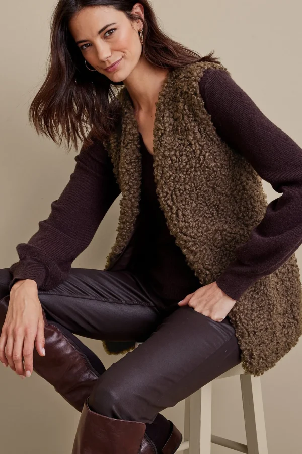Jackets & Coats | vest-Soft Surroundings Maribo Shearling Vest Brown Shearling