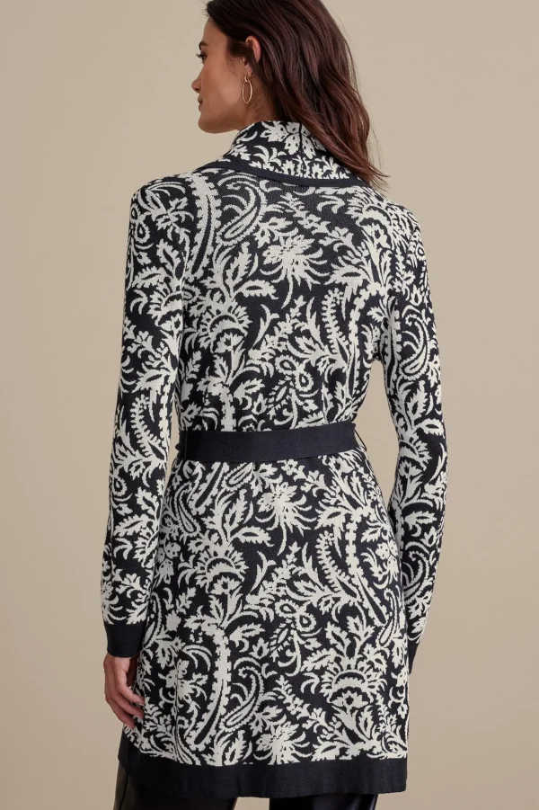 Feminine Flourish | Sweaters & Cardigans-Soft Surroundings Marika Jacquard Cardigan Antique White