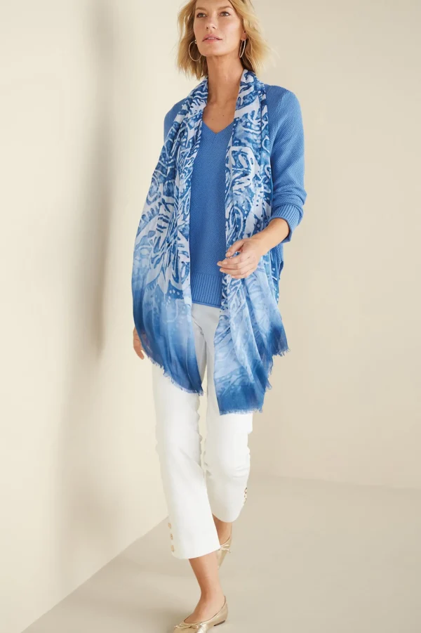 Into The Blues | Sweaters & Cardigans-Soft Surroundings Marin Back Button Sweater Riverside Blue