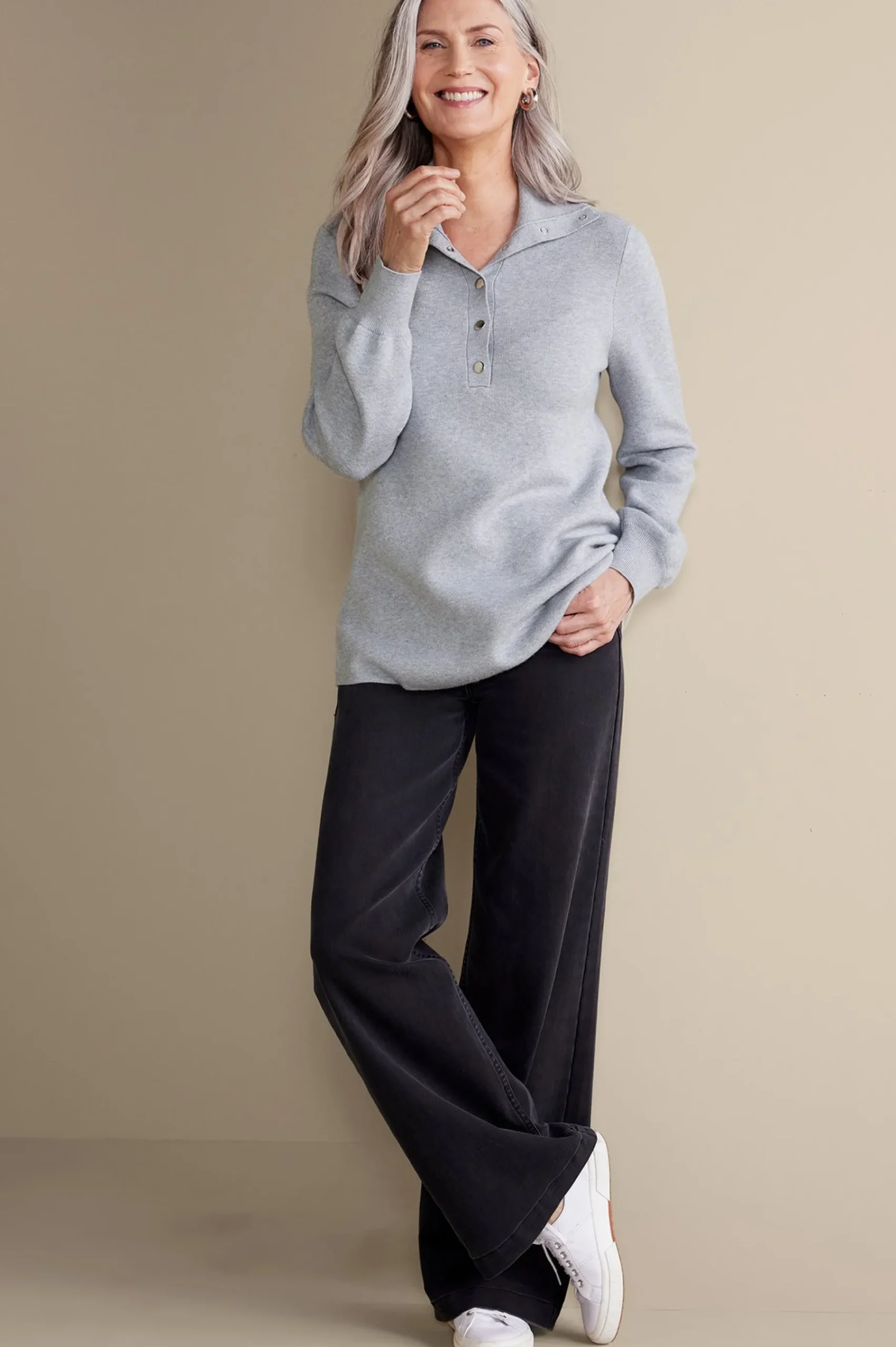 meria_sweater_tunic_5.webp Feminine Flourish | Everyday Styles-Soft Surroundings Meria Sweater Tunic Medium Grey Heather